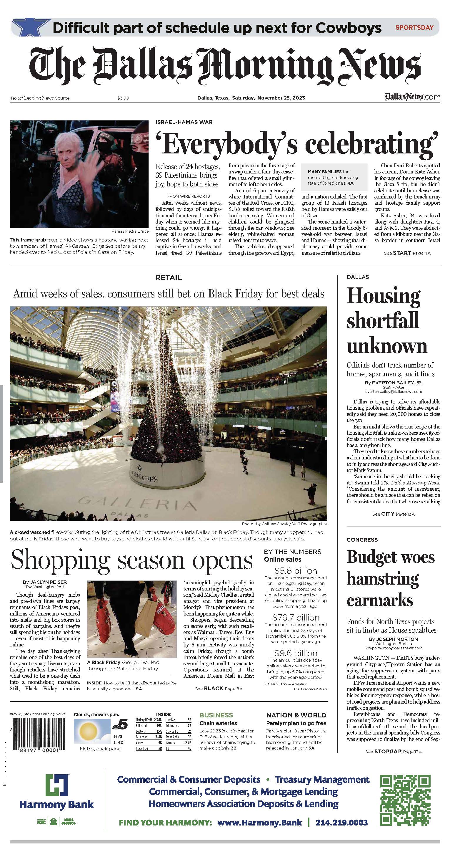 Dallas Morning News Saturday Paper