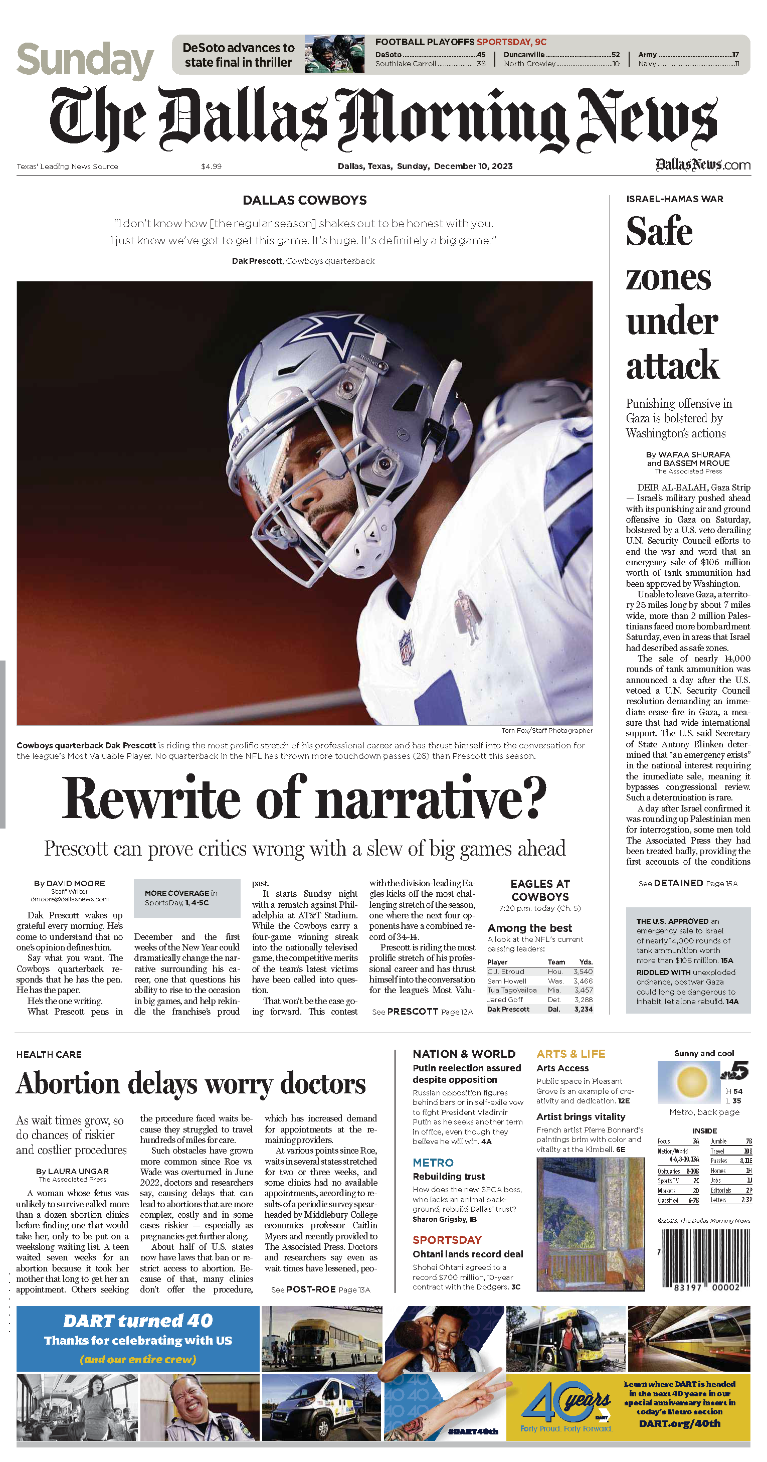 Dallas Morning News: Sunday Paper