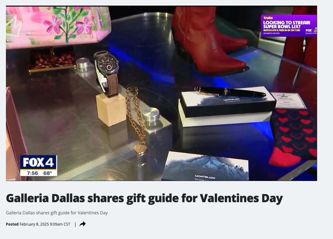 Galleria Dallas shares gift guide for Valentines Day