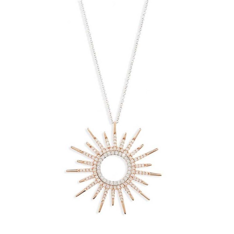 Tiny Sun Necklace 18K Gold Plate / 16 -17- 18 Inches