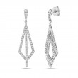 18K White Gold Rhodium Plated Geometric Dangle Earrings