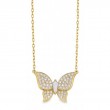 18K Yellow Gold Butterfly Pendant Necklace