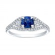 Norman Silverman 18K White Gold Rhodium Plated Sapphire And Diamond Ring