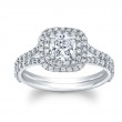 Norman Silverman 18K White Gold Cushion Cut Diamond