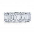 Norman Silverman Platinum Emerald Cut Diamond Eternity Band