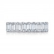 Norman Silverman Platinum Emerald Cut Diamond Eternity Band