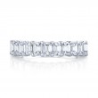 Norman Silverman Platinum Emerald Cut Diamond Eternity Band