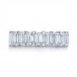 Norman Silverman Platinum Emerald Cut Diamond Eternity Band