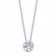 Bachendorf's 18K white gold rhodium plated floating bezel set diamond solitaire pendant