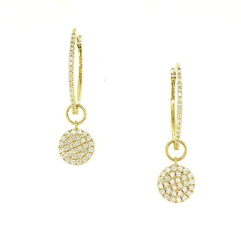 Lisa Nik 18k yellow gold Sparkle pear shape hoop earrings with diamonds ...
