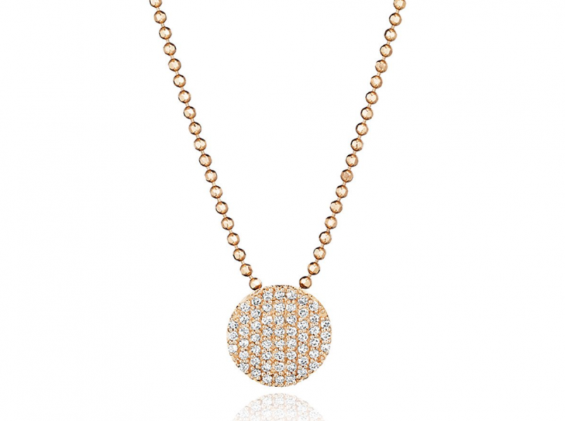 Phillips House 14k rose gold Affair mini infinity pendant necklace with 56  round diamonds weighing 0.27 carat total weight - N20013PDR