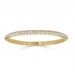 ZYDO 18K Yellow Gold Single Row Diamond Stretch Bangle