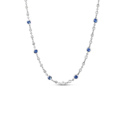 Roberto Coin 18K Wg Dbi Endless Diamond & Blue Sapphire Chain