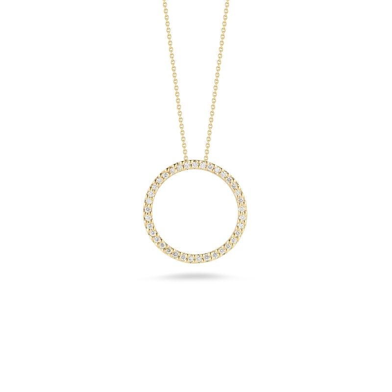 Roberto Coin 18Kt Gold Circle Pendant With Diamonds