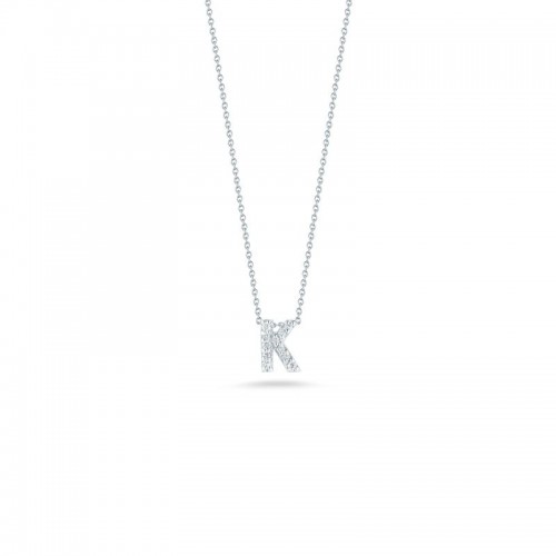 Roberto Coin 18 Karat White Gold Love Letter K Pendant With Diamonds