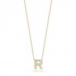 Roberto Coin 18K Yellow Gold Tiny Treasures Diamond Love Letter R Necklace