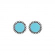 Lagos Sterling Silver Maya Turquoise Circle Earrings