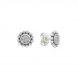 Lagos Sterling Silver Caviar Spark Round Stud Earrings With Diamonds