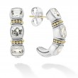 Lagos Sterling Silver And 18K Yellow Gold Caviar Color Hoop Earrings