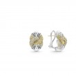 Lagos Sterling Silver And 18K Yellow Gold Caviar Lux 19X13Mm Diamond Pave And Caviar Knot Twist Omega Clip Earrings