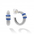 Lagos Sterling Silver Blue Caviar Caviar Hoop Earrings