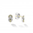Lagos Sterling Silver And 18K Yellow Gold Newport Small Two Tone Knot Stud Earrings