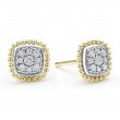 Lagos Sterling Silver And 18K Yellow Gold Rittenhouse Caviar Stud Earrings