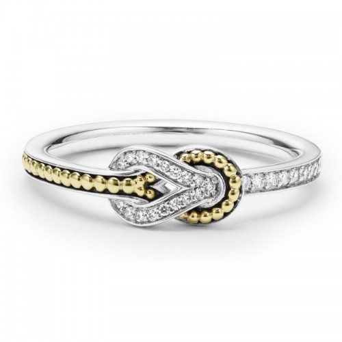 Lagos Sterling Silver And 18K Yellow Gold Newport Petite Knot Ring