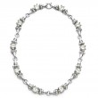 Lagos Sterling Silver And 18K Yellow Gold Glacier Caviar Beaded Necklace With 8X6Mm Emerald Cut White Topaz Stations