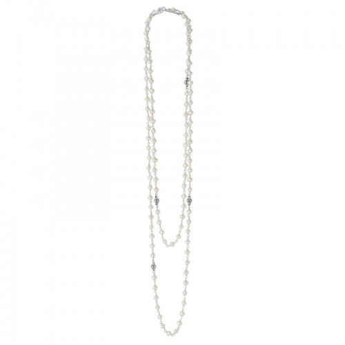 Lagos Sterling Silver Luna Rope Necklace With Pearl Stations