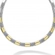 Lagos Sterling Silver And 18K Yellow Gold High Bar 9 Gold Station Rope Necklace