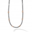 Lagos Sterling Silver And 18K Rose Gold High Bar 5Mm Smooth Rose Gold Station Caviar Rope Necklace