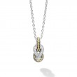Lagos Sterling Silver Newport Small Tow Tone Knot Pendant Necklace