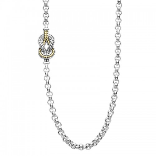 Lagos Sterling Silver And 18K Yellow Gold Newport Four Station Knot Necklace