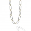 Lagos Sterling Silver And 18K Yellow Gold Signature Caviar Adjustable Smooth Oval Link Necklace