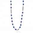 Lagos Sterling Silver Caviar Icon Ultramarine Ceramic Beaded Station Necklace