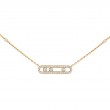 Messika 18K Yellow Gold Move Classique Baby Move Pave Open Diamond Station Pendant Necklace