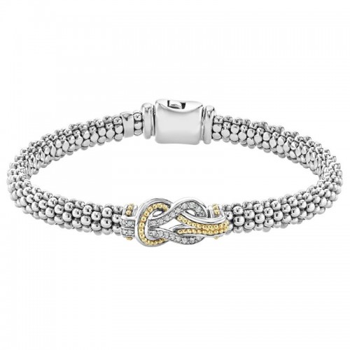 Lagos Sterling Silver And 18K Yellow Gold Newport Knot Rope Bracelet