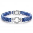 Lagos Sterling Silver Blue Caviar Diamond Circle Station Blue Ceramic Bracelet