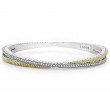 Lagos Sterling Silver And 18K Yellow Gold Caviar Lux Thin X Crossover Bangle Bracelet