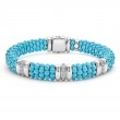 Lagos Sterling Silver Blue Caviar Blue Ceramic Rope Bracelet