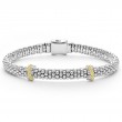 Lagos Sterling Silver And 18K Yellow Gold Caviar Lux Double X Station Rope Bracelet