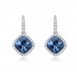 18K White Gold Rhodium Plated Pastel Drop Earrings