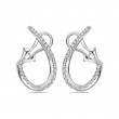 18K White Gold Rhodium Plated Precious Pastel 24Mm Inside Out Twisted Hoop Earrings