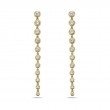 18K Yellow Gold Bubble 50Mm Diamond Bezel Drop Earrings With 22 Round Diamonds Weighing 0.98 Carat Total Weight