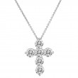 Norman Silverman 18K White Gold Rhodium Plated Diamond Cross Pendant