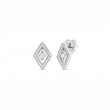 Roberto Coin 18K White Gold Rhodium Plated Lozenge Diamond Stud Earrings