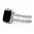 Lagos Sterling Silver Smart Caviar White Ceramic Link Watch Bracelet With Double Button Wide Clasp