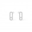 Messika Move Uno Oval Pave Stud Earrings
