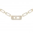 Messika 18K Yellow Gold Move Link Full Pave Curb Necklace